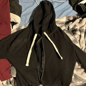 black zip up hoodie